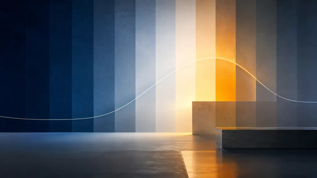 Ritmo circadiano abstracto con cambios graduales de luz y energía